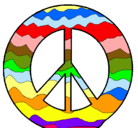 Dibujo Símbolo de la paz pintado por muralespaz