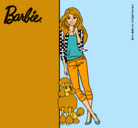 Dibujo Barbie con cazadora de cuadros pintado por njujndjsms