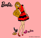 Dibujo Barbie y su colección de zapatos pintado por guarda