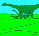 Dibujo Familia de Braquiosaurios pintado por miguuel12