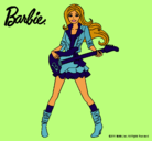 Dibujo Barbie guitarrista pintado por guarda