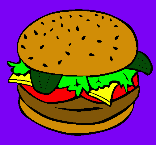 Dibujo Hamburguesa completa pintado por karinamaydeli