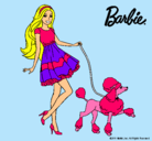 Dibujo Barbie paseando a su mascota pintado por johemy