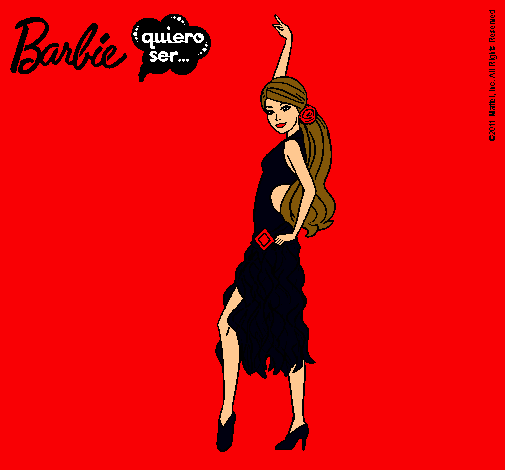 Dibujo Barbie flamenca pintado por amalia