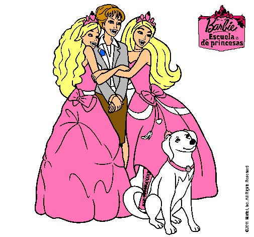 Dibujo Barbie feliz, es princesa pintado por ela112233