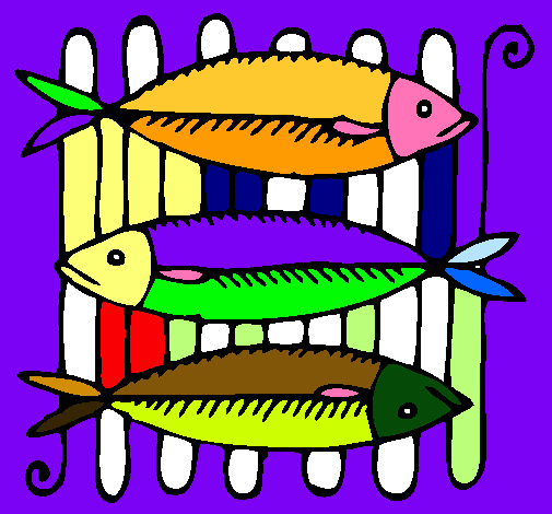 Dibujo Pescado a la brasa pintado por ALINlima