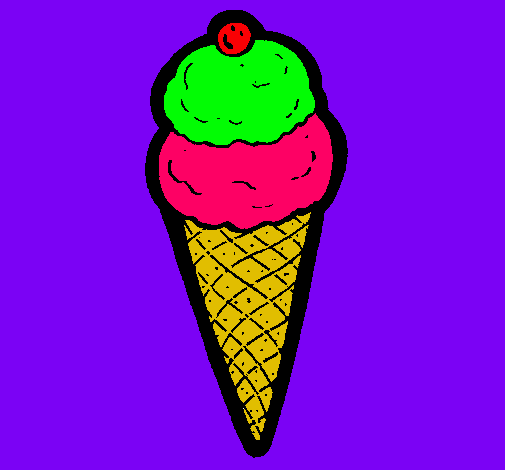 Dibujo Cucurucho de helado pintado por palithax