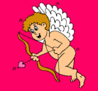 Dibujo Cupido con grandes alas pintado por veliz
