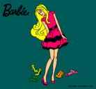Dibujo Barbie y su colección de zapatos pintado por amalia