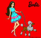 Dibujo Barbie paseando a su mascota pintado por tutututut