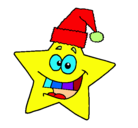 Dibujo estrella de navidad pintado por mailke