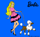 Dibujo Barbie paseando a su mascota pintado por DaDaniela
