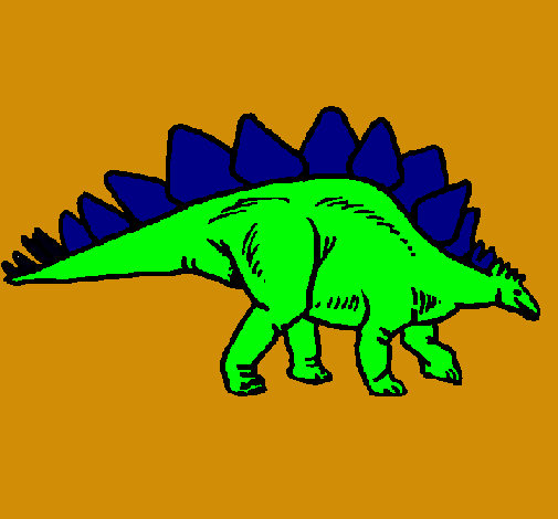 Dibujo Stegosaurus pintado por jotate