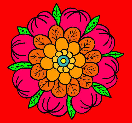 Dibujo Mandala 7 pintado por Flora78