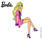 Dibujo Barbie sentada pintado por camila1