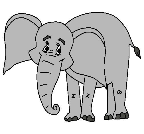 Dibujo Elefante feliz pintado por thymus