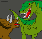 Dibujo Lucha de dinosaurios pintado por mistermenx