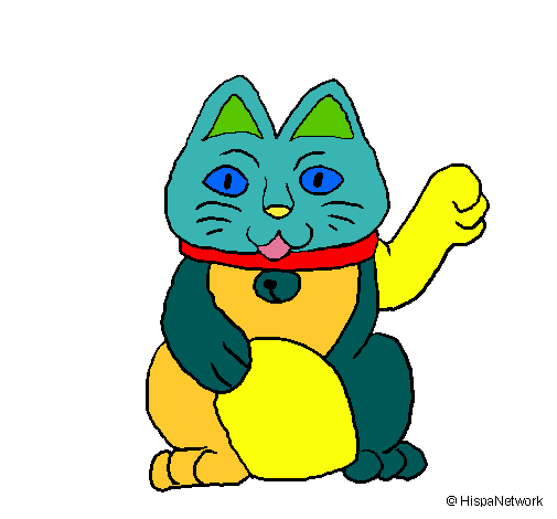Dibujo Gato de la suerte pintado por Tino