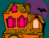 Dibujo Casa del misterio pintado por aterradora 