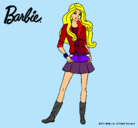 Dibujo Barbie juvenil pintado por moderna