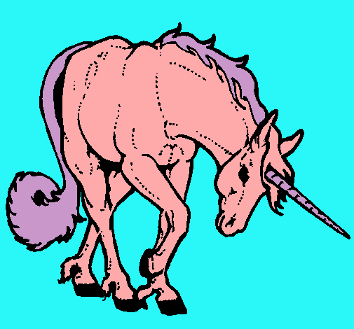 Dibujo Unicornio bravo pintado por albafg