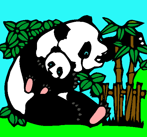 Dibujo Mama panda pintado por luisaaf