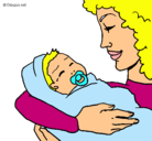 Dibujo Madre con su bebe II pintado por fufli