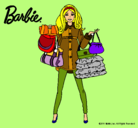 Dibujo Barbie de compras pintado por comprando