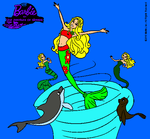 Dibujo Barbie sirena contenta pintado por KARLAMICHEL