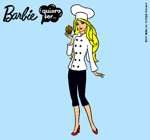 Dibujo Barbie de chef pintado por anitas