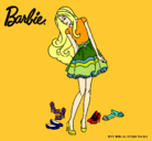 Dibujo Barbie y su colección de zapatos pintado por basan