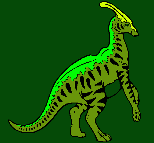 Dibujo Parasaurolofus con rayas pintado por olimpia