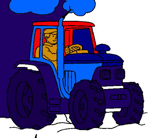 Dibujo Tractor en funcionamiento pintado por eduardo55