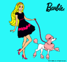 Dibujo Barbie paseando a su mascota pintado por Jennyta08