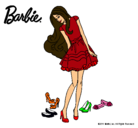 Dibujo Barbie y su colección de zapatos pintado por shoppin