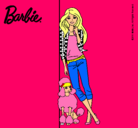 Dibujo Barbie con cazadora de cuadros pintado por prinsesita