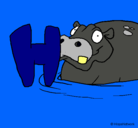 Dibujo Hipopótamo pintado por alba999