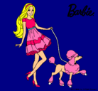 Dibujo Barbie paseando a su mascota pintado por yireth