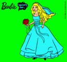 Dibujo Barbie vestida de novia pintado por macias