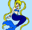 Dibujo Sirena con perlas pintado por yaralee610