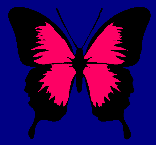 Dibujo Mariposa con alas negras pintado por malena10