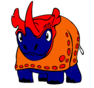 Dibujo Rinoceronte pintado por cardon