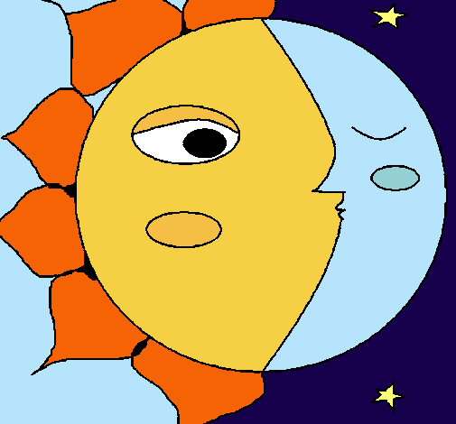 Dibujo Sol y luna 3 pintado por Chieto 