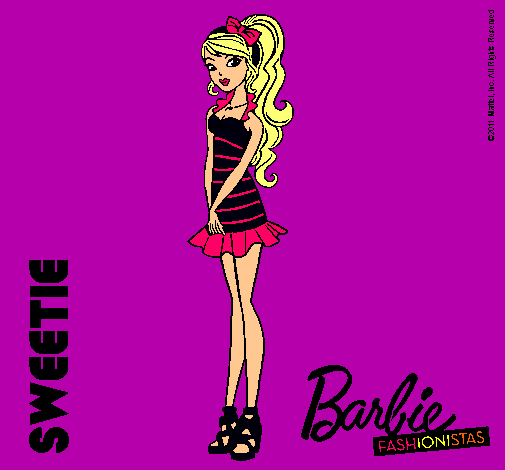 Dibujo Barbie Fashionista 6 pintado por valeria123