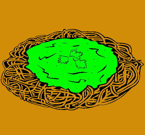 Dibujo Espaguetis con queso pintado por albafg