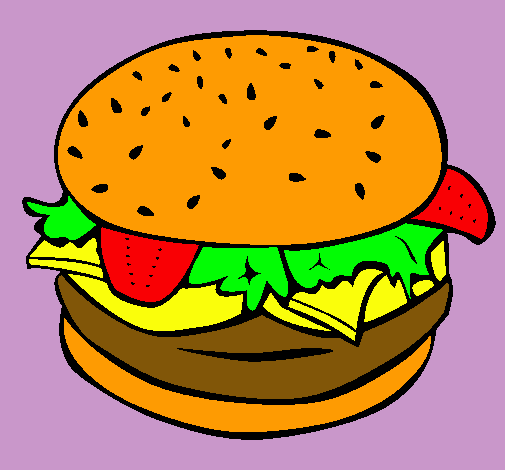 Dibujo Hamburguesa completa pintado por cristina19