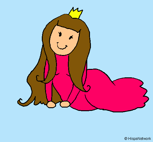 Dibujo Princesa contenta pintado por caytlin