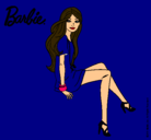 Dibujo Barbie sentada pintado por yireth