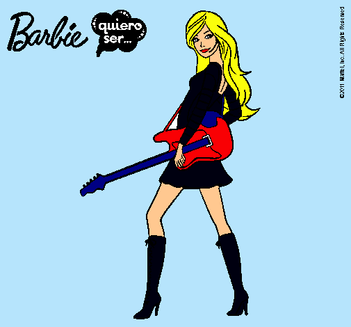 Dibujo Barbie la rockera pintado por anitas