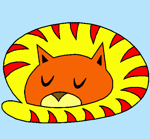 Dibujo Gato durmiendo pintado por juanymanu